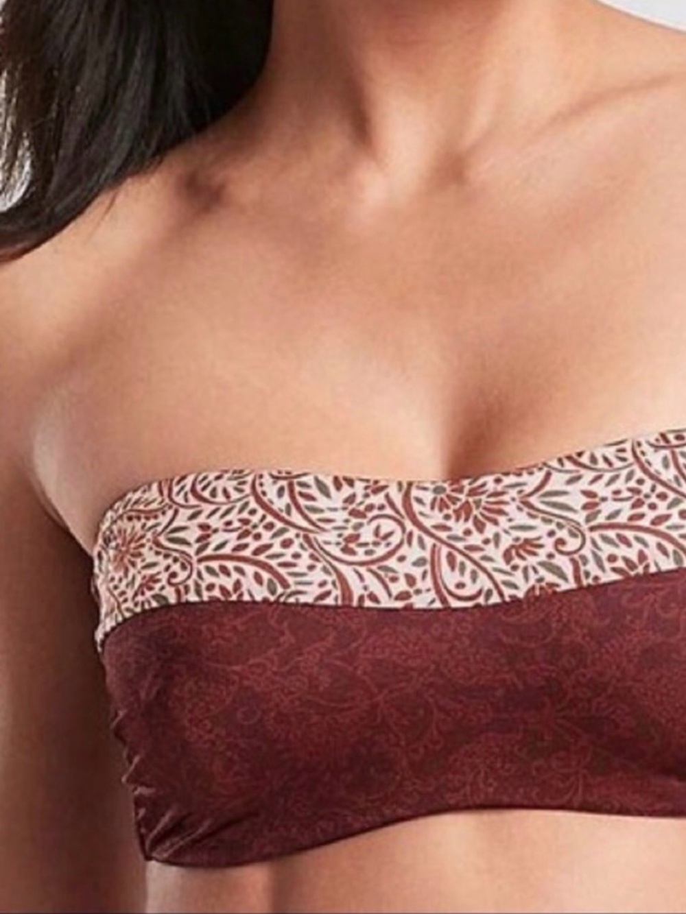 Athleta • NWT Aqualuxe Batik Bandeau Bikini Top Dried Cinnamon Size Medium - Picture 7 of 15